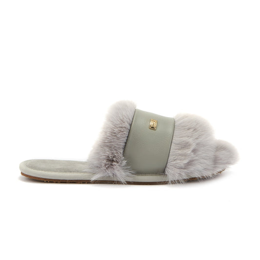 Luxe Faux Fur Open Toe Mule Slipper Muchas