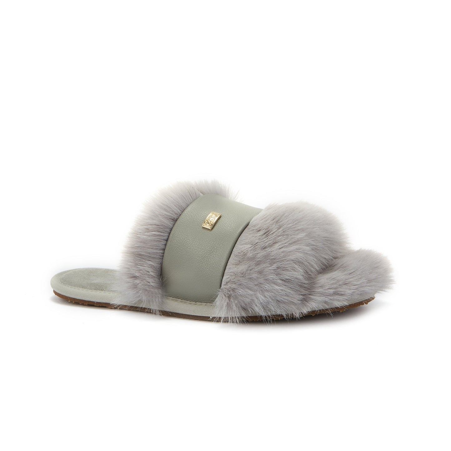 Luxe Faux Fur Open Toe Mule Slipper Muchas