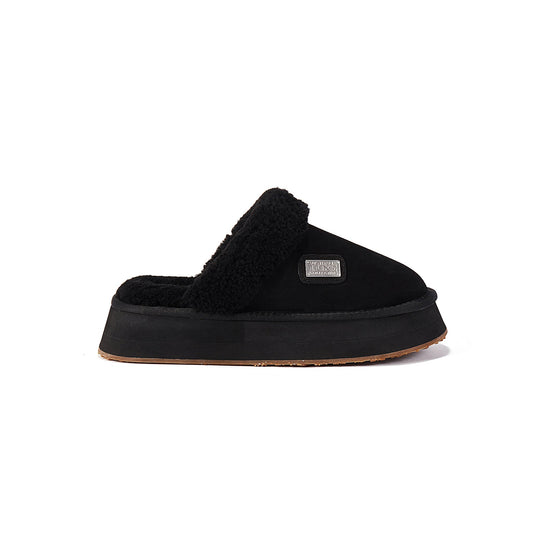 Mule Platfoam Suede Platform Slipper Black Australia Luxe Collective