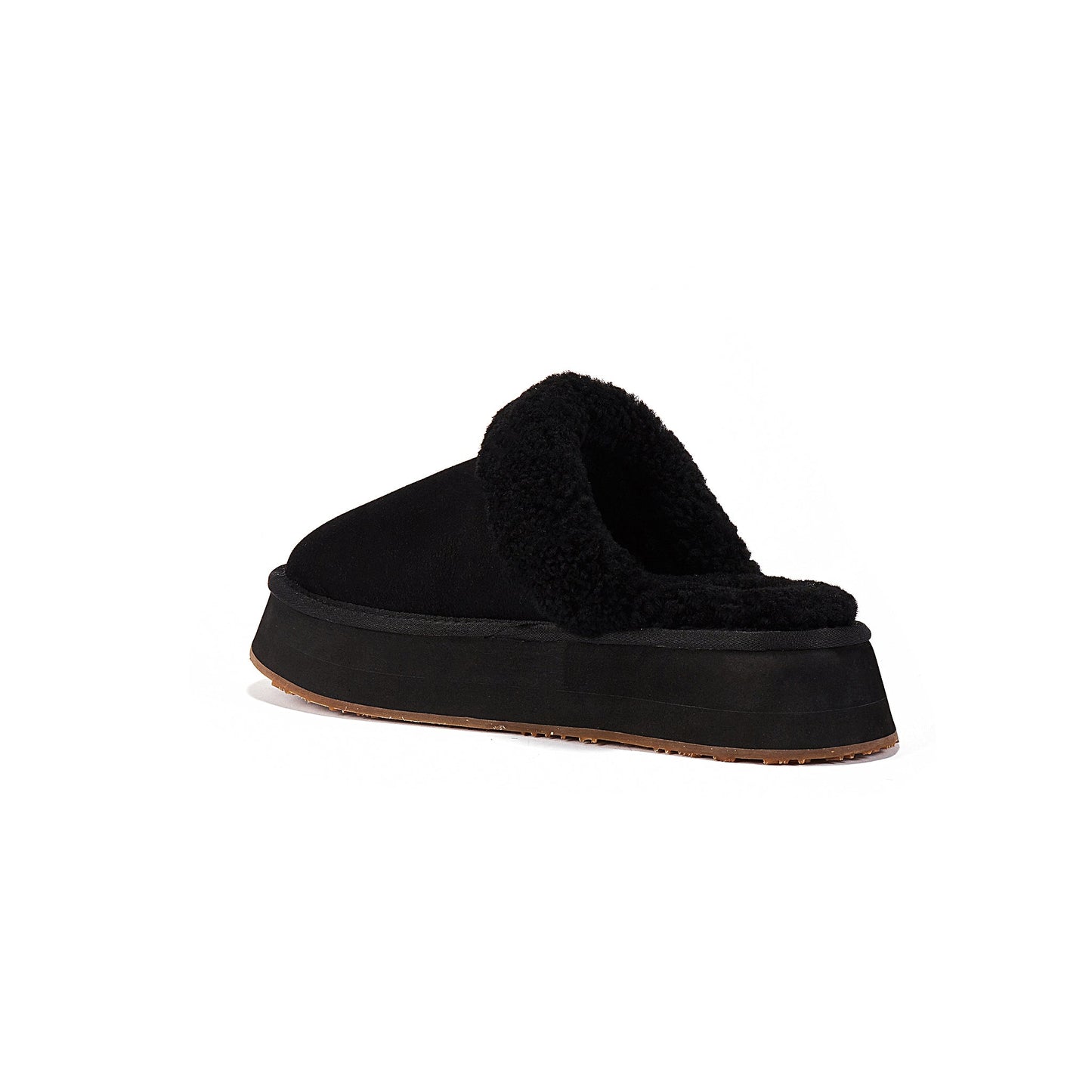 Mule Platfoam Suede Platform Slipper Black Australia Luxe Collective