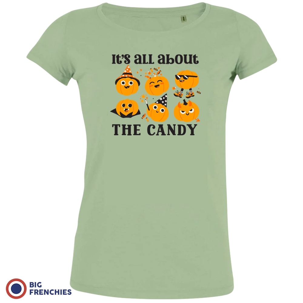 Women's Organic Cotton Halloween Tee It's All About The Candy