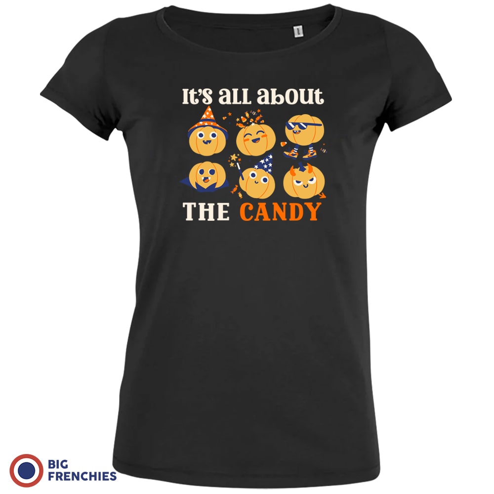 Women's Organic Cotton Halloween Tee It's All About The Candy