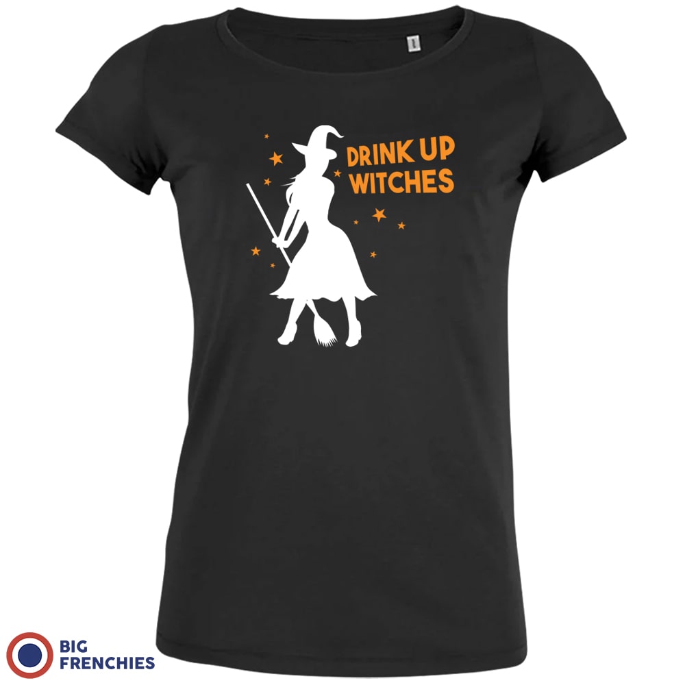Drink Up Witches Halloween Organic Cotton Tee Women's BIG FRENCHIES
