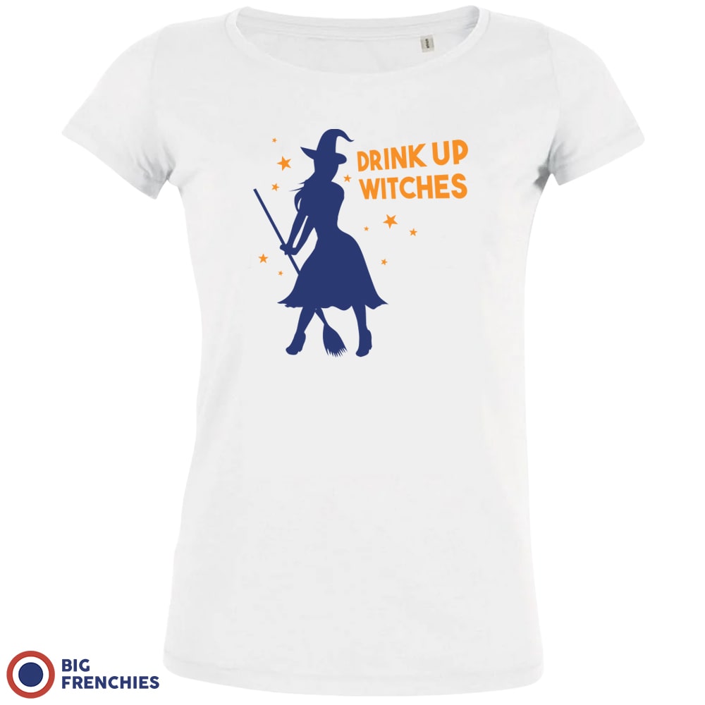 Drink Up Witches Halloween Organic Cotton Tee Women's BIG FRENCHIES