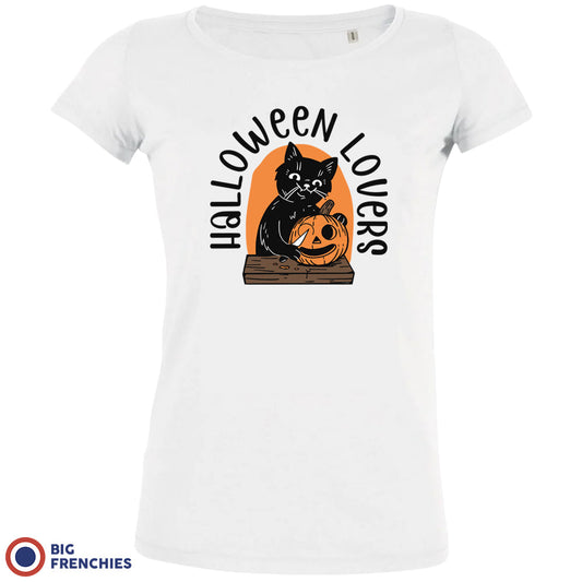 Halloween Lovers Organic Cotton Tee Women's Big Frenchies