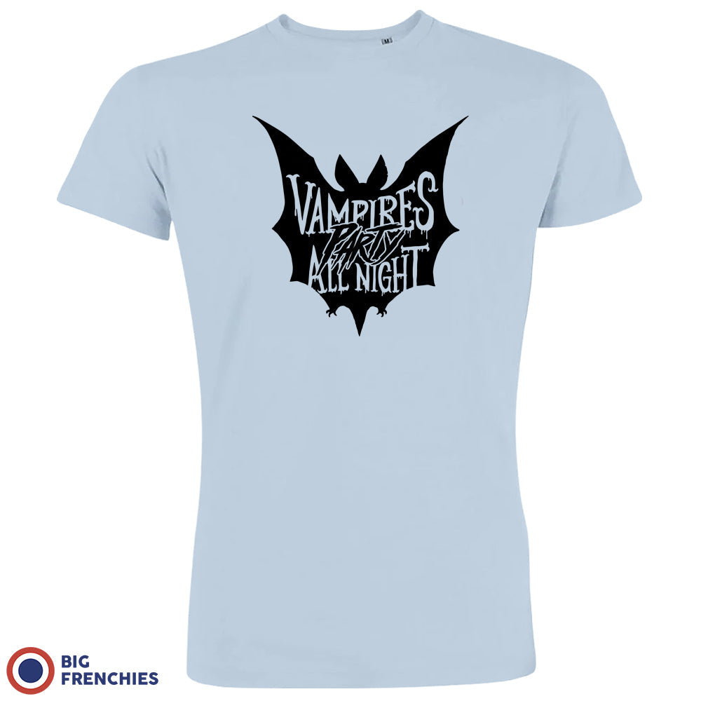 Vampires Party All Night Organic Cotton Tee Men's Big Frenchies