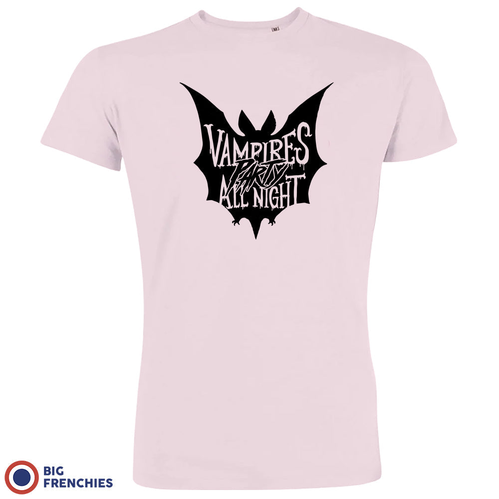 Vampires Party All Night Organic Cotton Tee Men's Big Frenchies