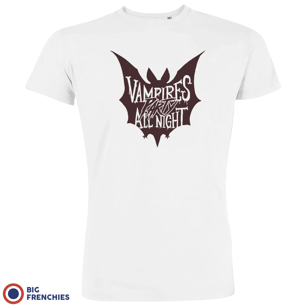 Vampires Party All Night Organic Cotton Tee Men's Big Frenchies