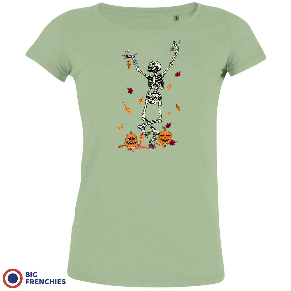 Fall Skeleton Dance Organic Cotton Tee Women's Halloween BIG FRENCHIES