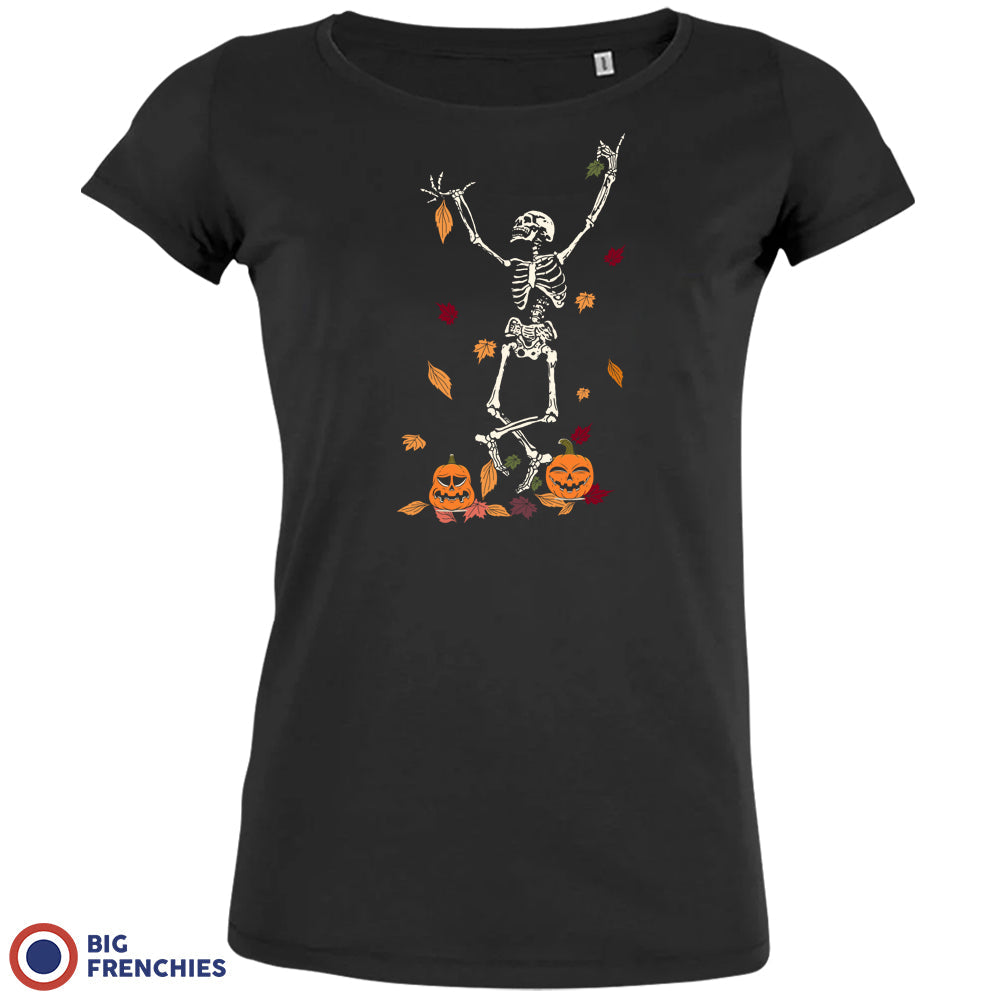 Fall Skeleton Dance Organic Cotton Tee Women's Halloween BIG FRENCHIES