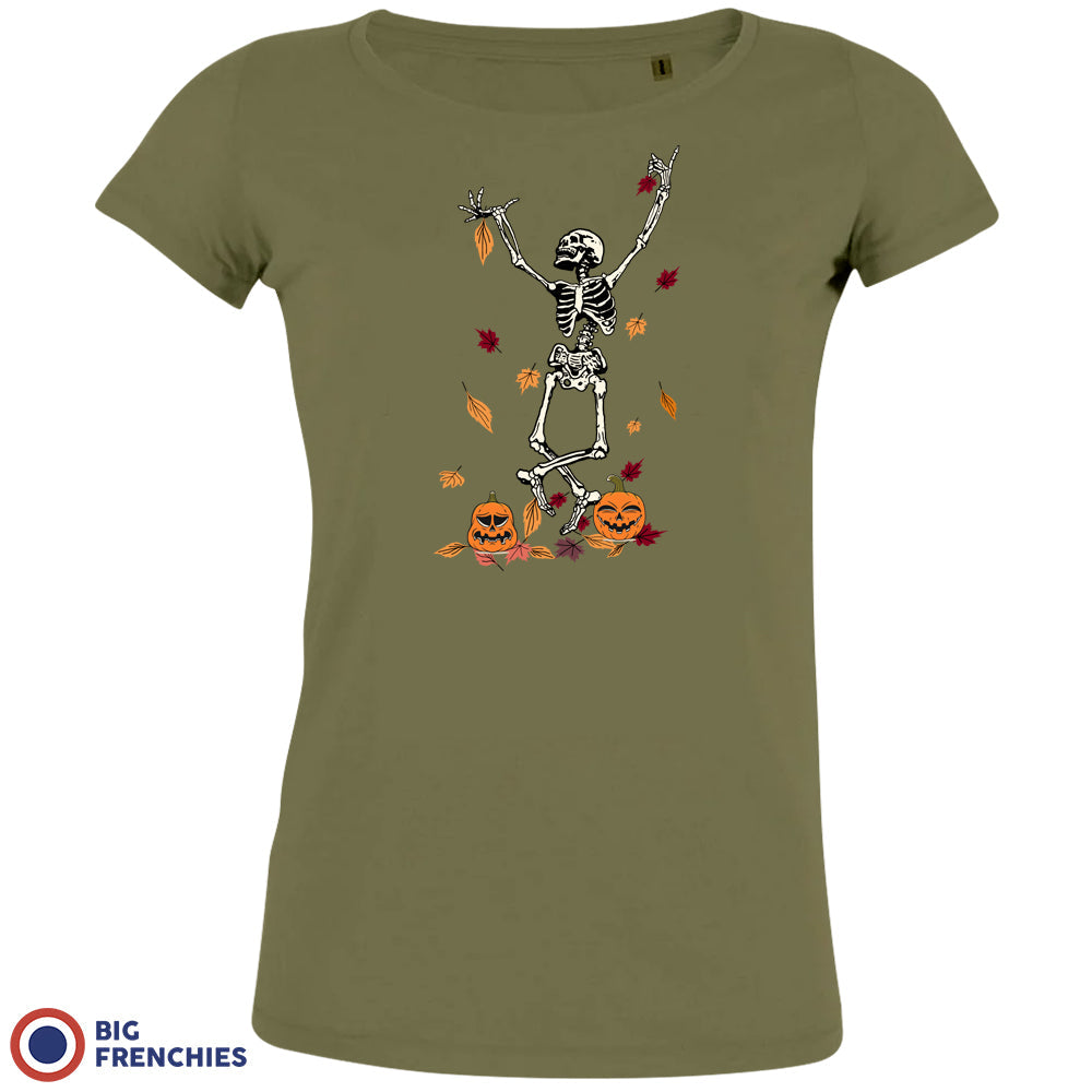 Fall Skeleton Dance Organic Cotton Tee Women's Halloween BIG FRENCHIES