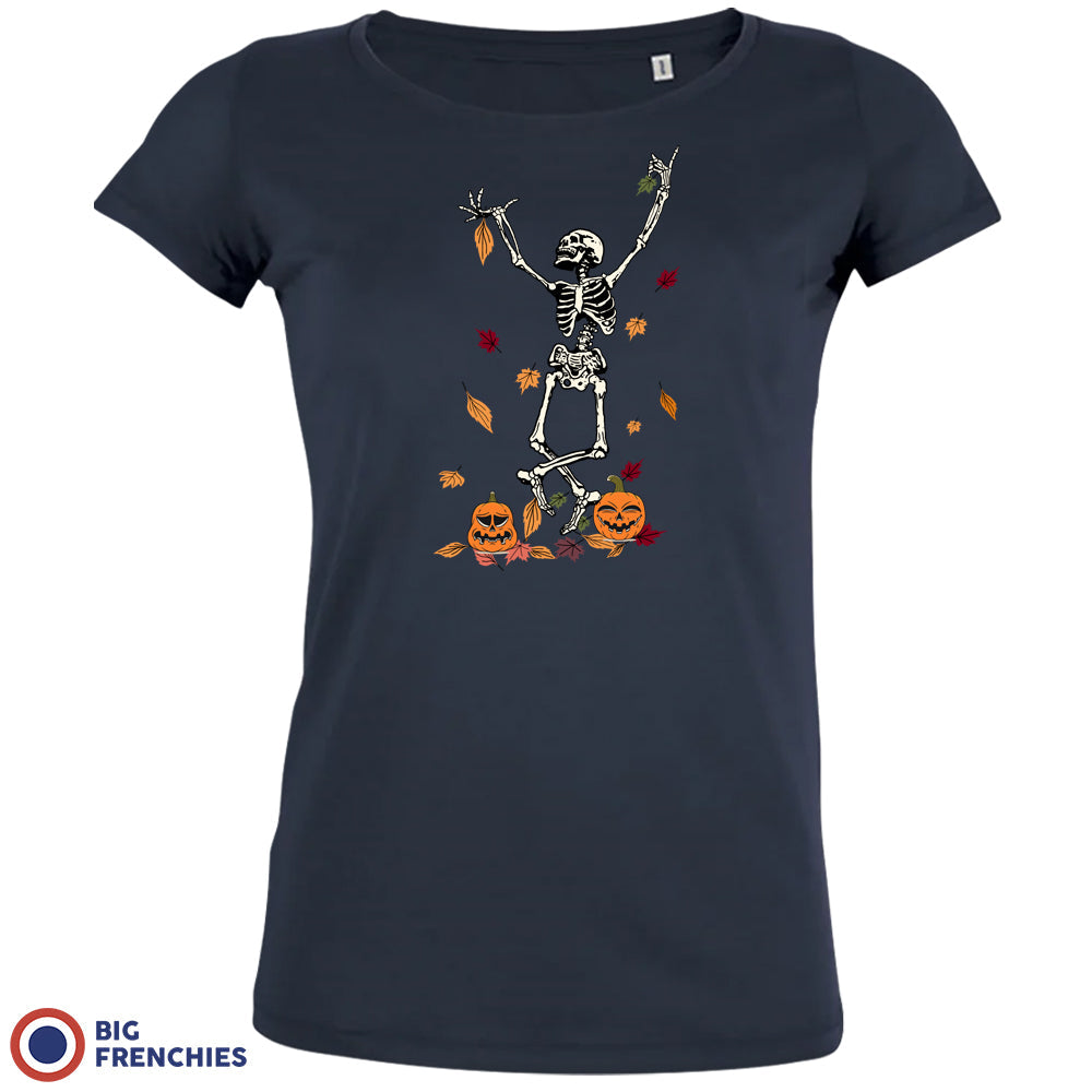 Fall Skeleton Dance Organic Cotton Tee Women's Halloween BIG FRENCHIES