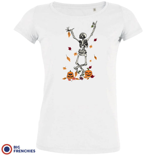 Fall Skeleton Dance Organic Cotton Tee Women's Halloween BIG FRENCHIES