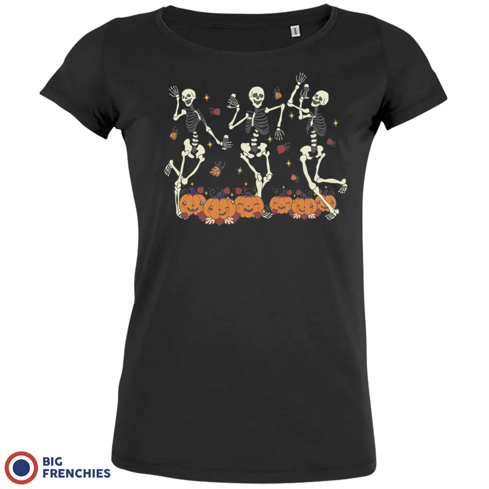 Skeleton Friends Dance Halloween Women's Organic Cotton Tee