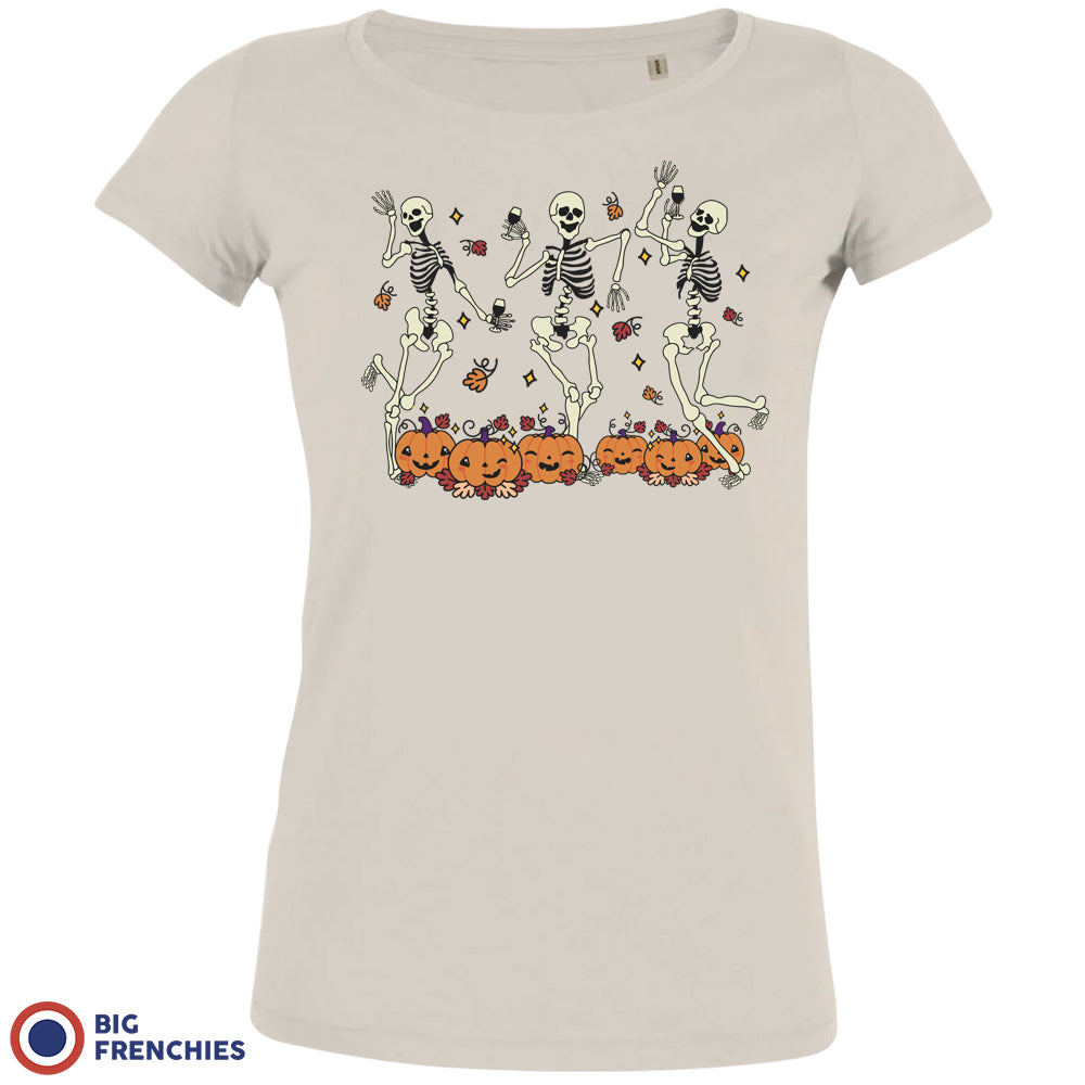Skeleton Friends Dance Halloween Women's Organic Cotton Tee