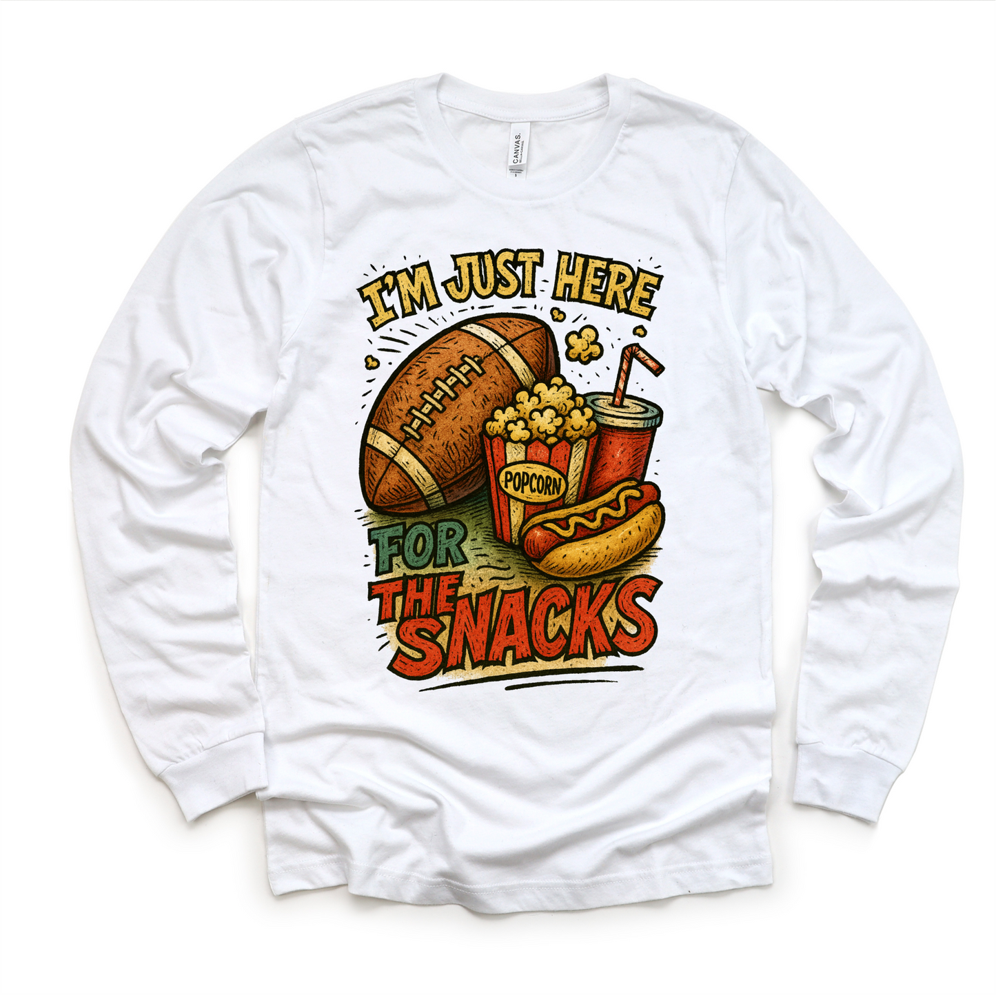 I'm Just Here For The Snacks Casual Football Shirt Football Tee MZ48