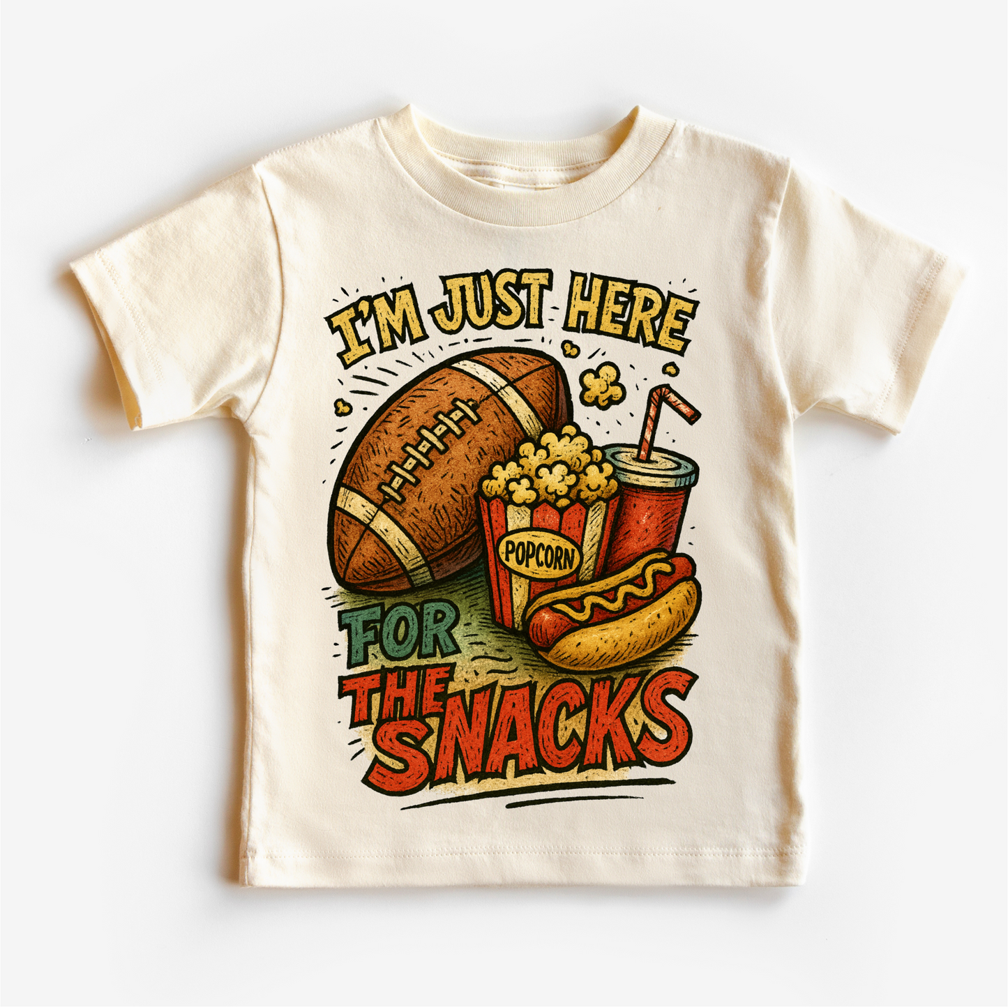 I'm Just Here For The Snacks Casual Football Shirt Football Tee MZ48