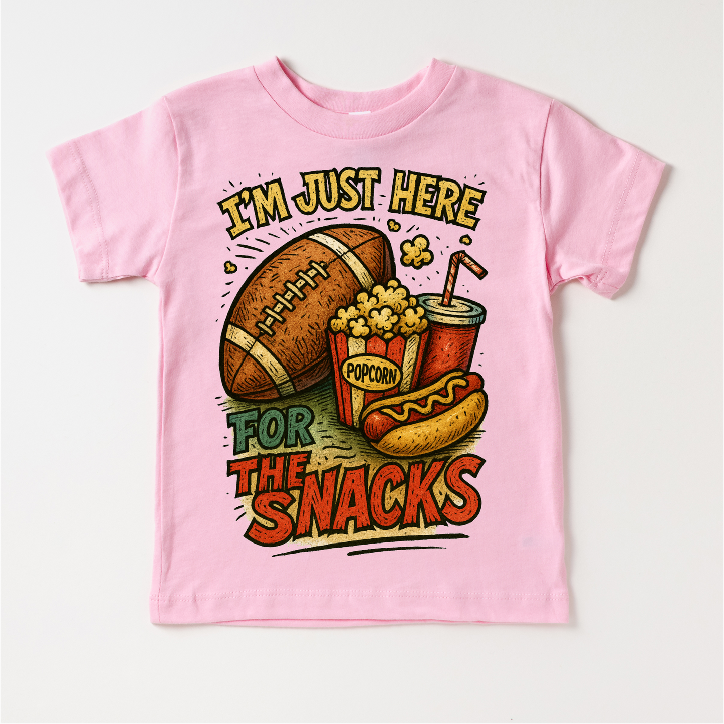 I'm Just Here For The Snacks Casual Football Shirt Football Tee MZ48