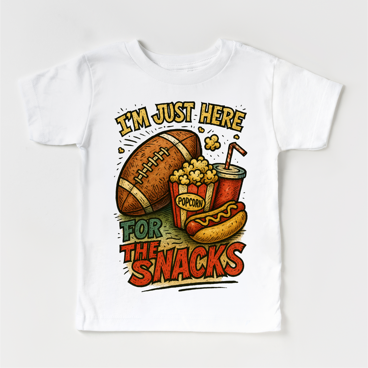I'm Just Here For The Snacks Casual Football Shirt Football Tee MZ48