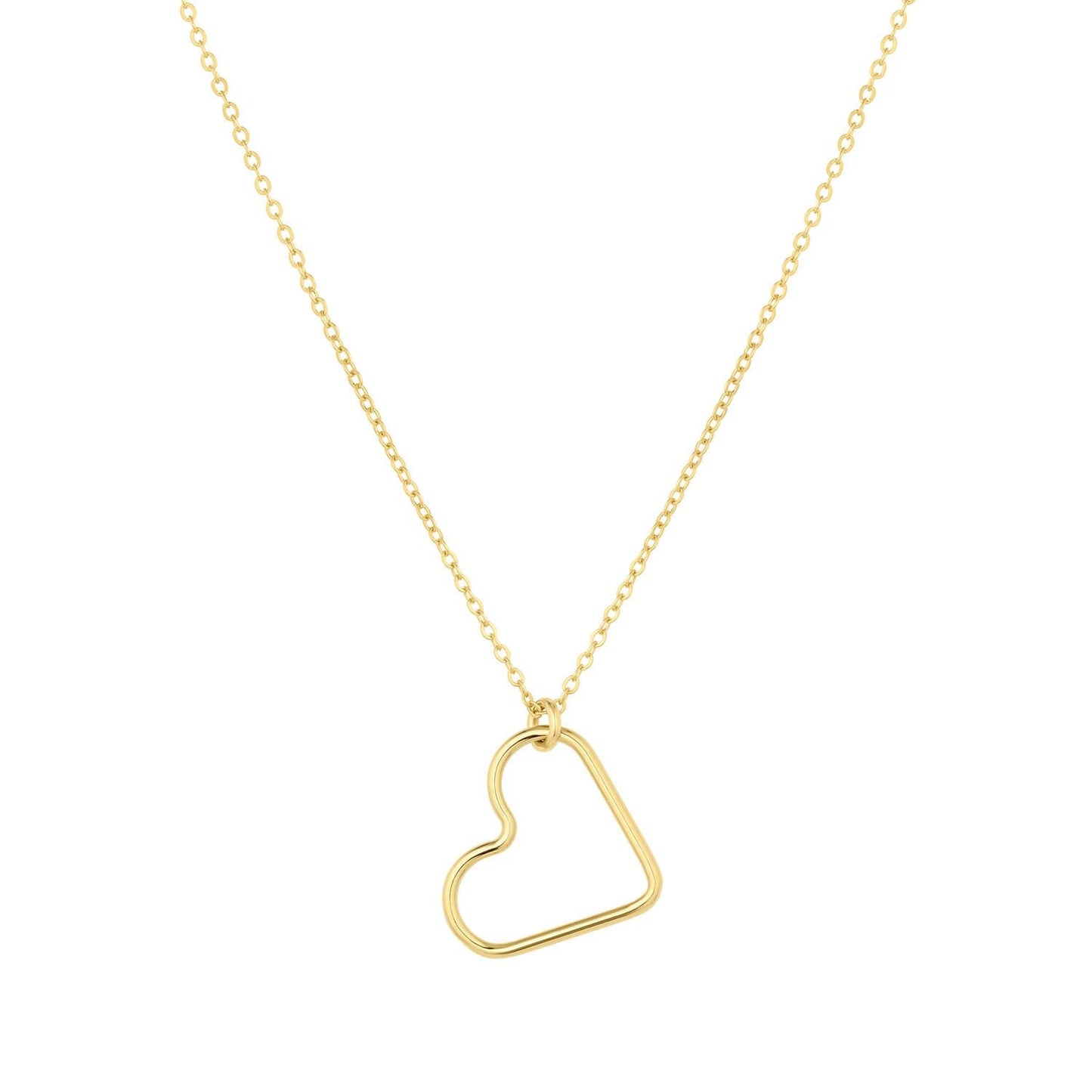 14k Gold Filled Open Heart Necklace 15mm Charm The First Layer
