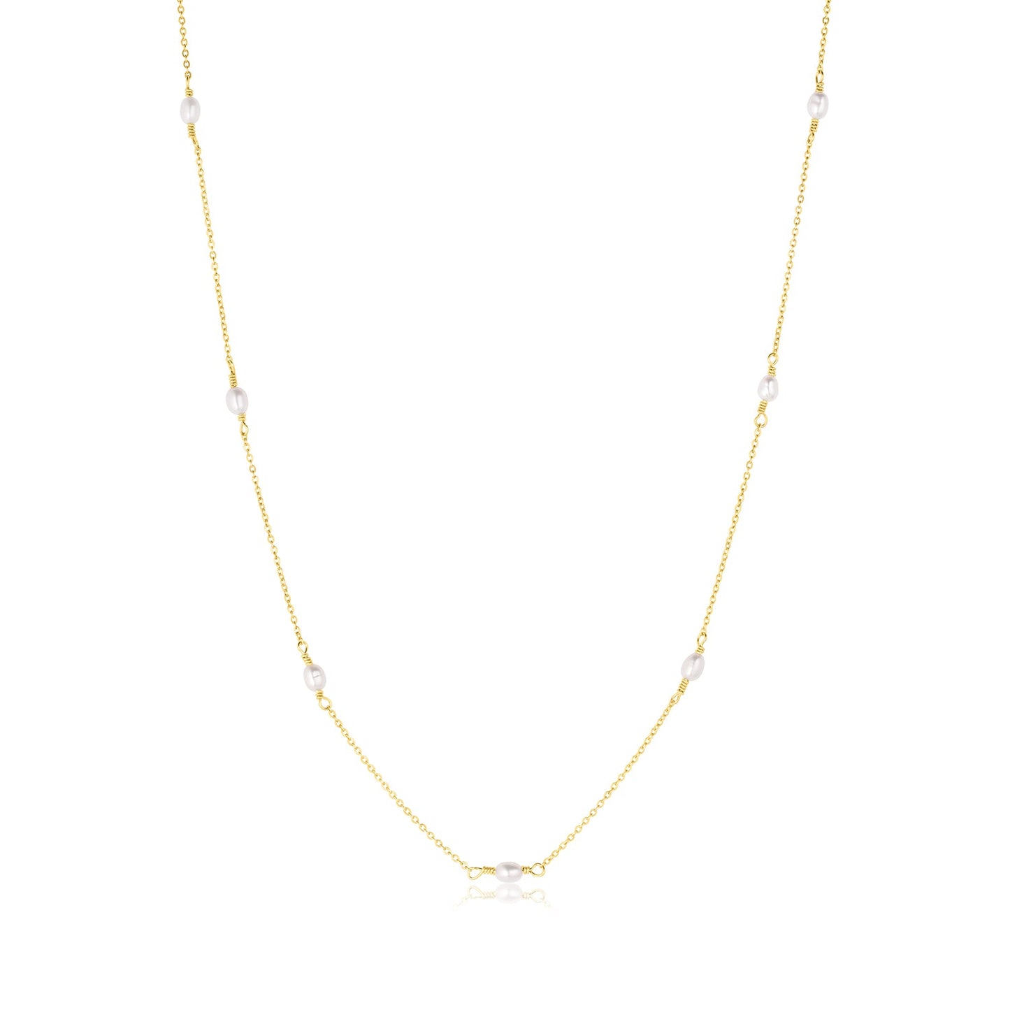 Freshwater Rice Pearl Necklace 14k Gold Over Brass Madeline Necklace