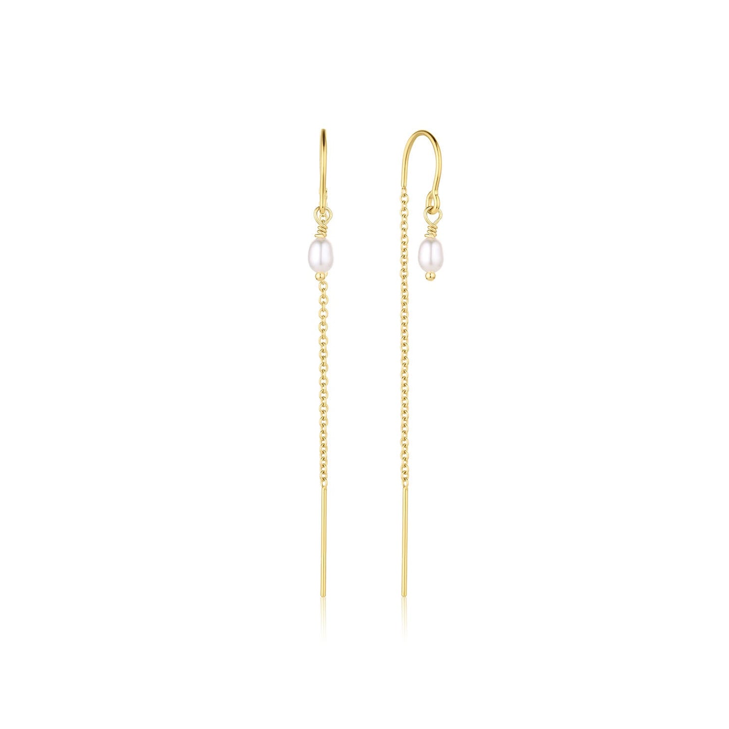 14k Gold Filled Freshwater Rice Pearl Threaders Earrings Madeline