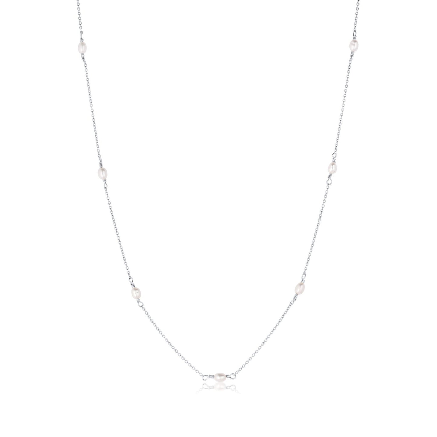 Freshwater Rice Pearl Necklace 14k Gold Over Brass Madeline Necklace