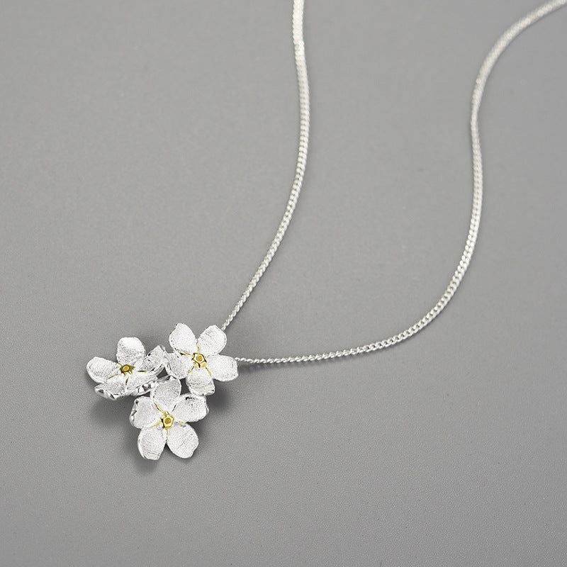 Forget-me-not Cluster 18K Gold Layer 925 Silver Necklace