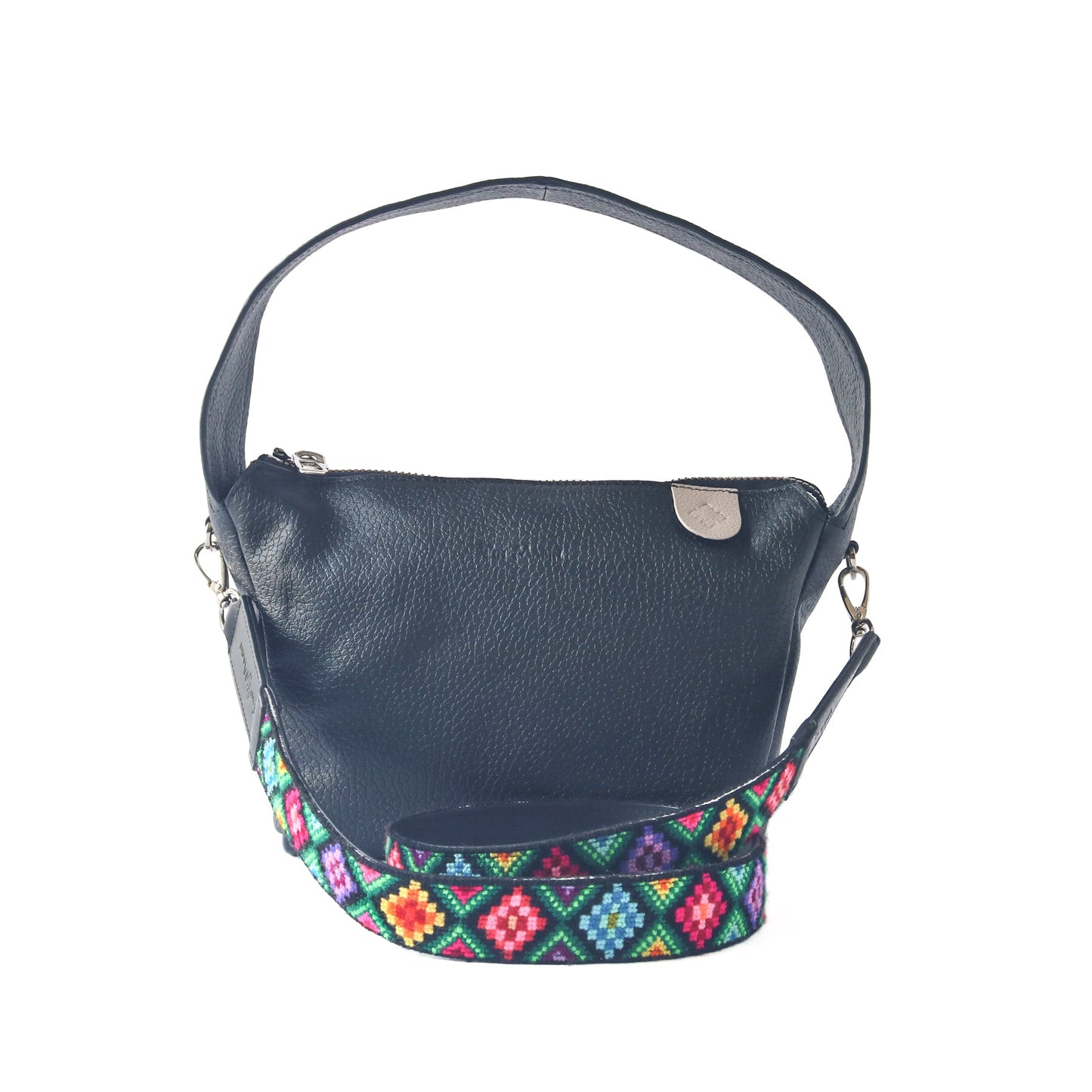 Maina Shoulder Genuine Grain Leather Bag Tin Marin