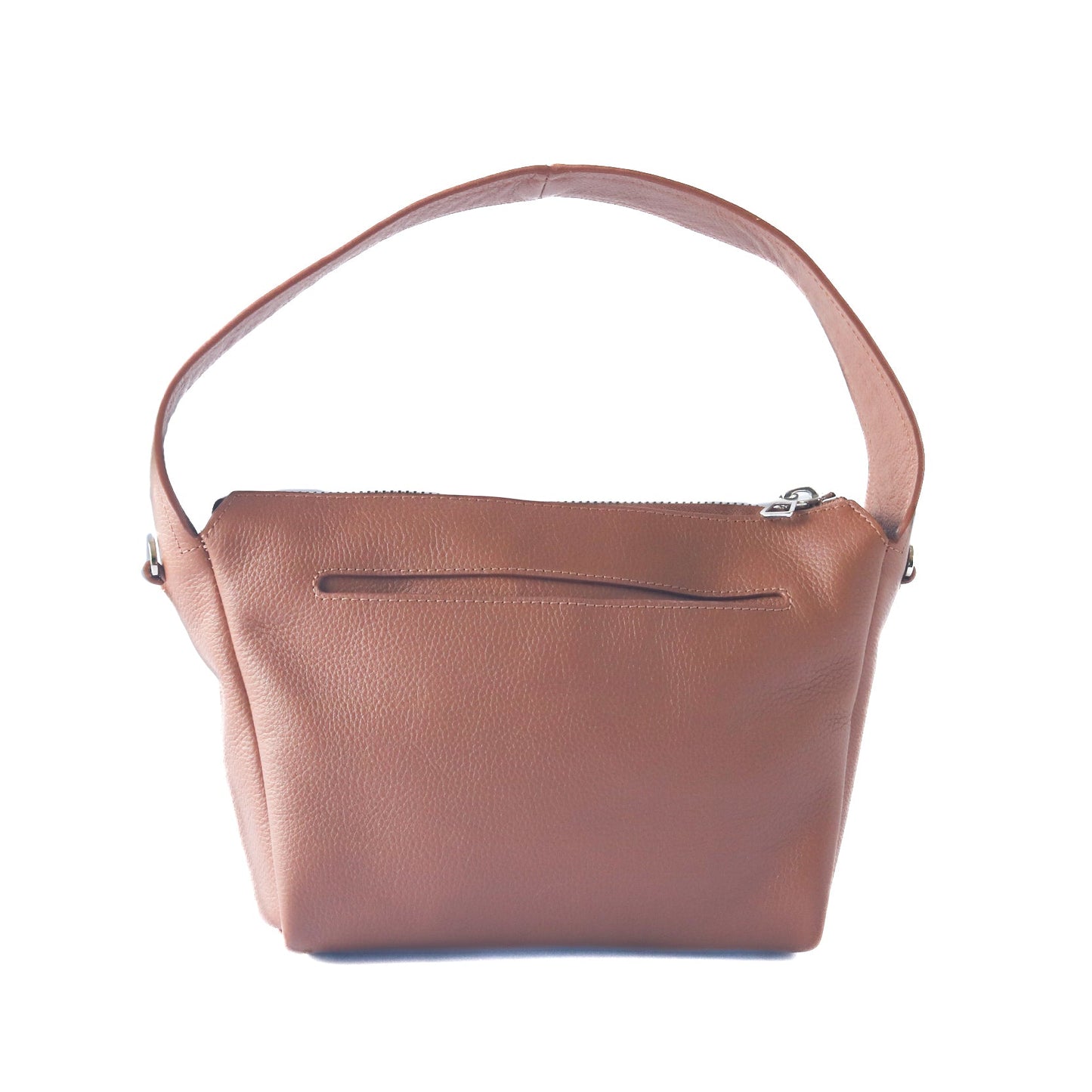Maina Shoulder Genuine Grain Leather Bag Tin Marin