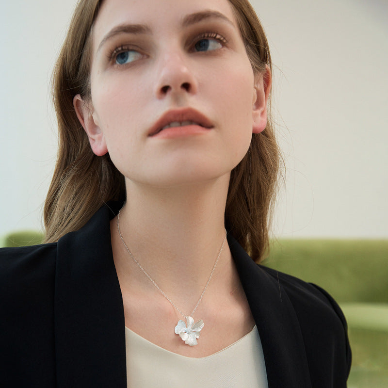Peony Flower 18K Gold Plated 925 Silver Necklace