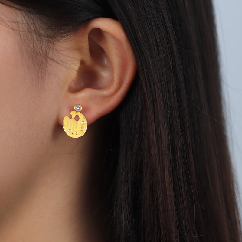 Color Palette 18K Gold Plated Dangle Stud Earrings