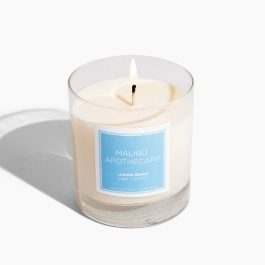 Clear Gloss Blue Accent Candle 8.5oz Coconut Soy Wax