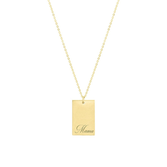Gold Filled Rectangle Pendant Necklace 14k Mama Stella