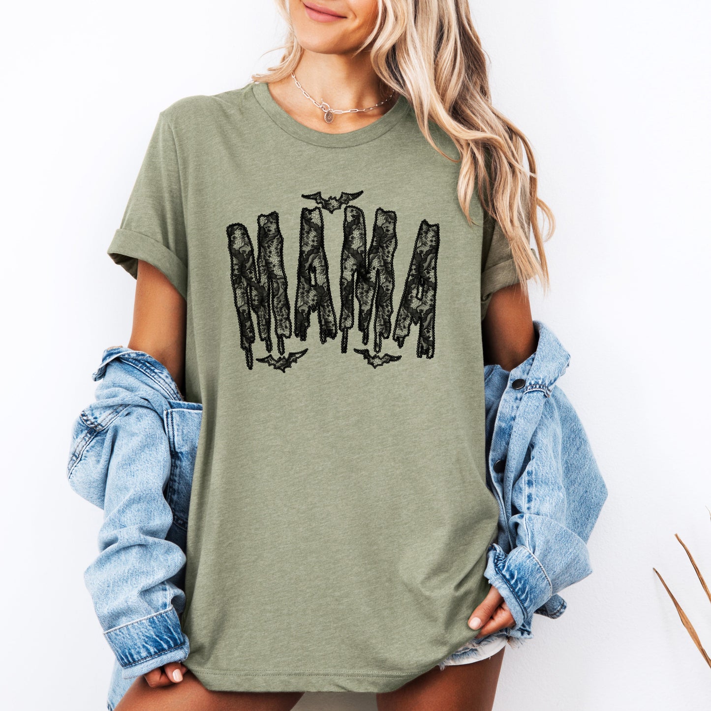 Mama, Faux Lace, Halloween, Coquette, Cute, Tshirt