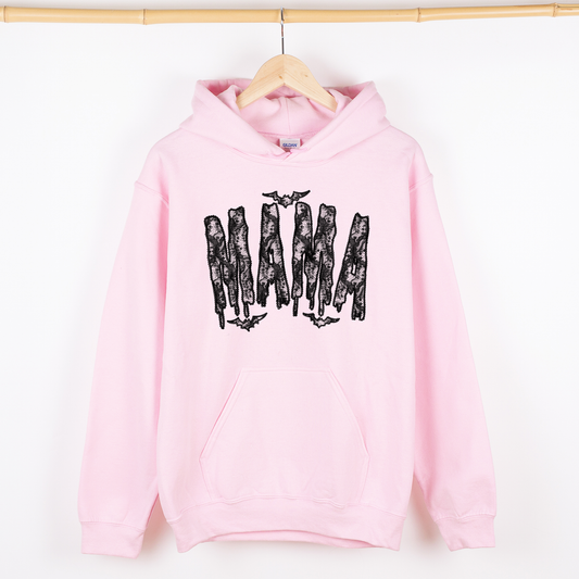 Mama, Faux Lace, Halloween, Coquette, Cute, Graphic Hoodie, Hooded Sweatshirt
