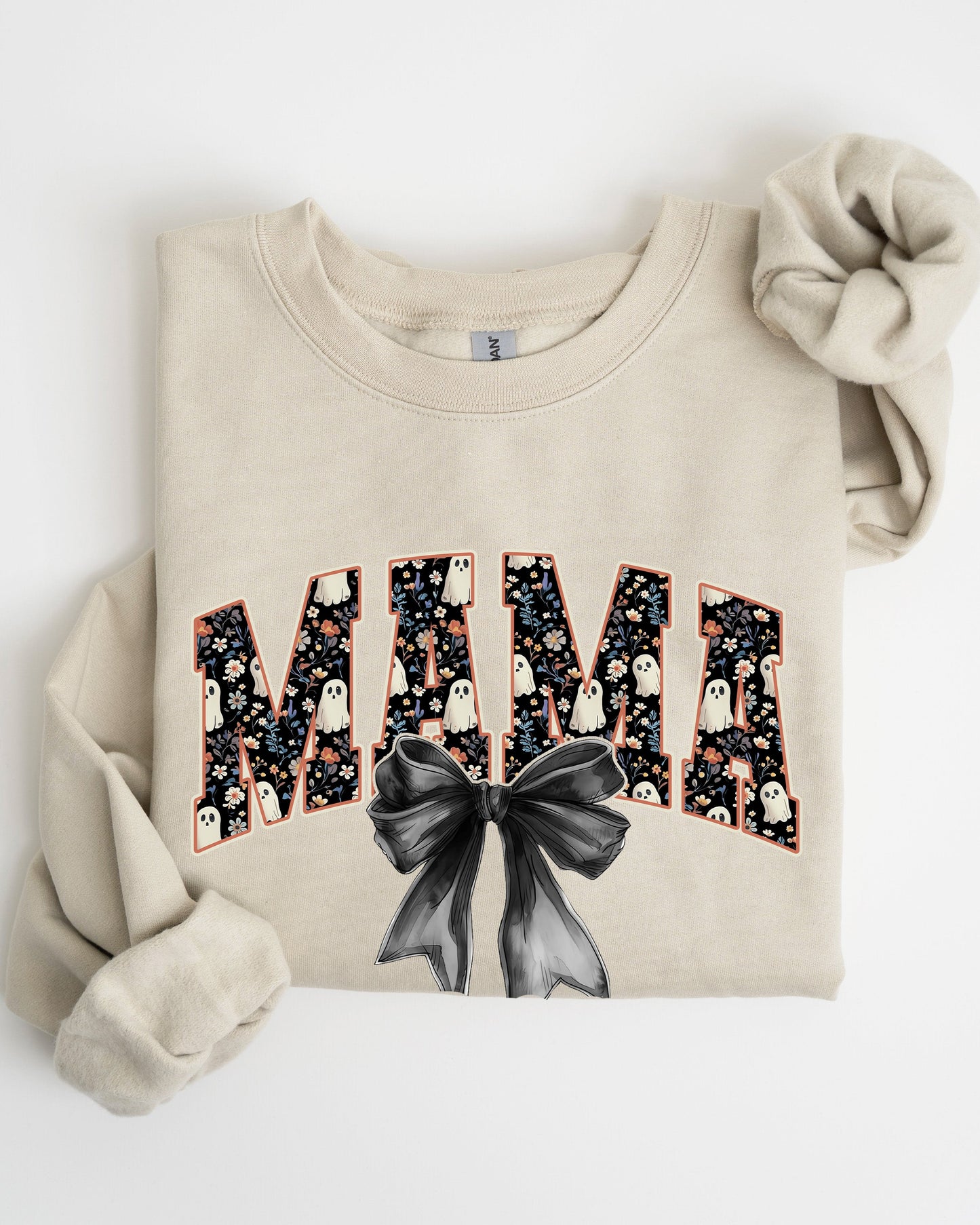 Mama, Halloween, Bow, Ribbon, Goth, Spooky, Witch, Varsity, Collegiate Sweatshirt