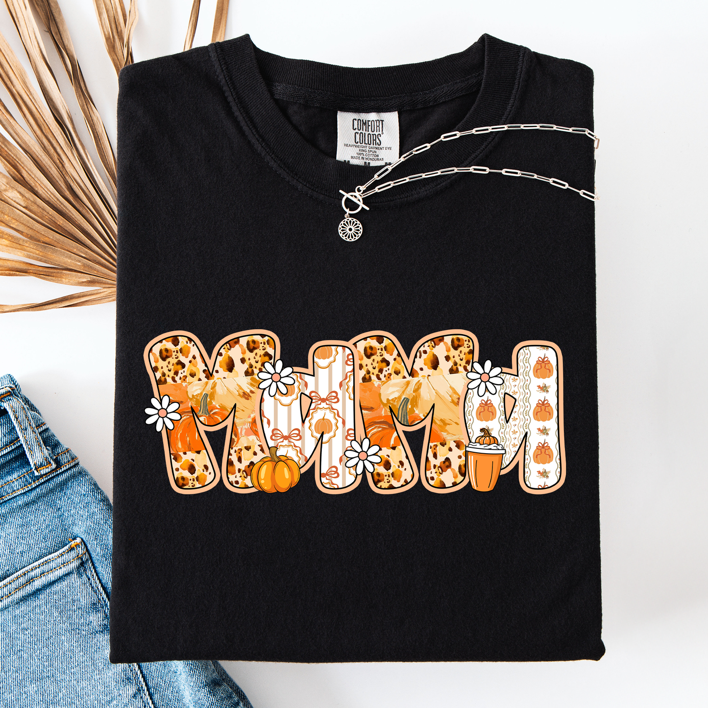 Mama, Pumpkin Pattern, Halloween, Autumn, Fall, Comfort Colors T-Shirt