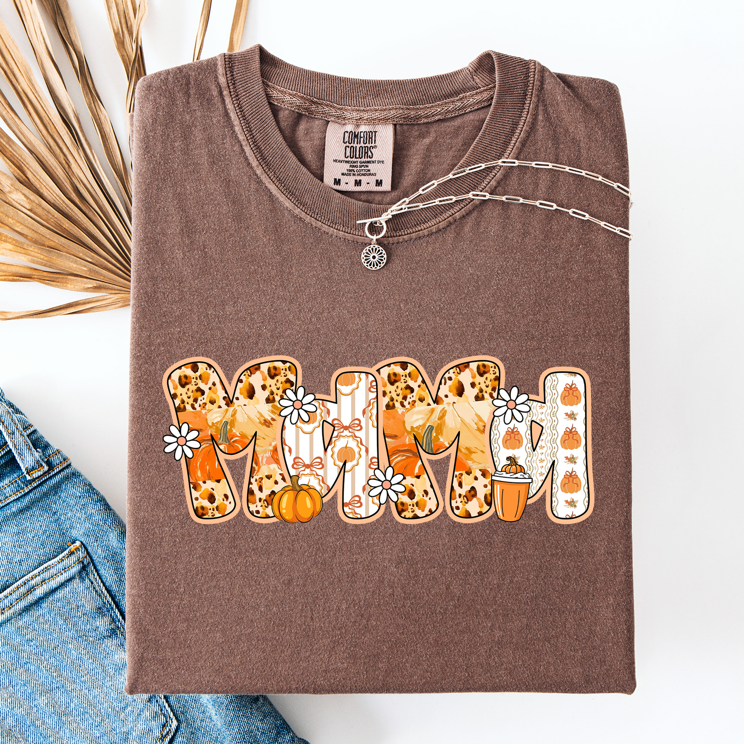 Mama, Pumpkin Pattern, Halloween, Autumn, Fall, Comfort Colors T-Shirt