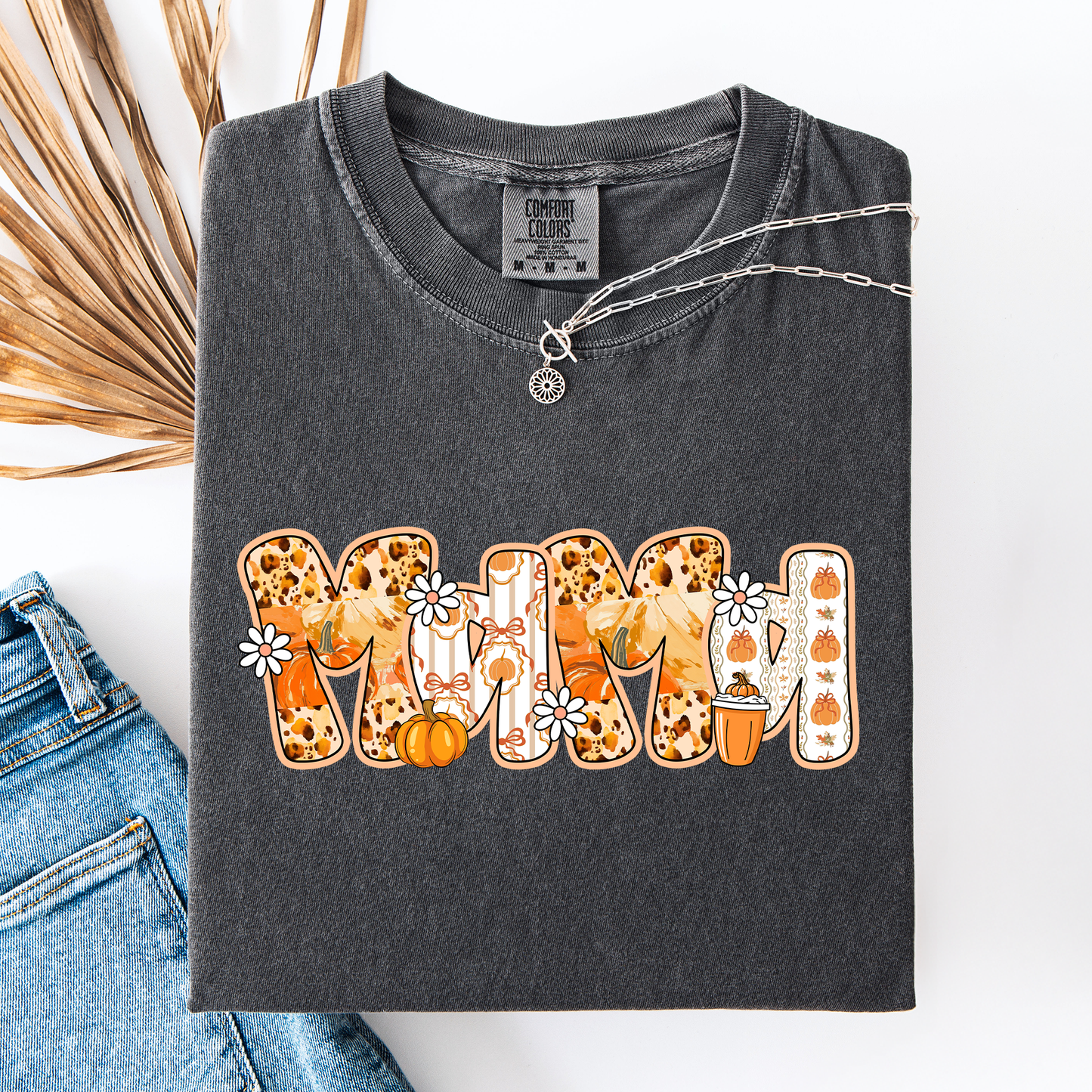 Mama, Pumpkin Pattern, Halloween, Autumn, Fall, Comfort Colors T-Shirt