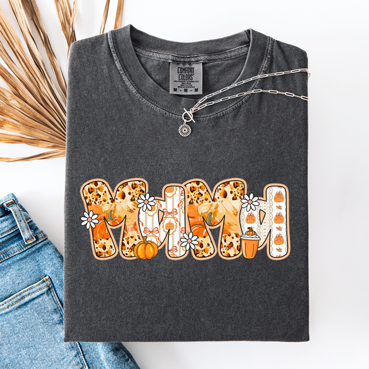 Mama, Pumpkin Pattern, Halloween, Autumn, Fall, Comfort Colors T-Shirt