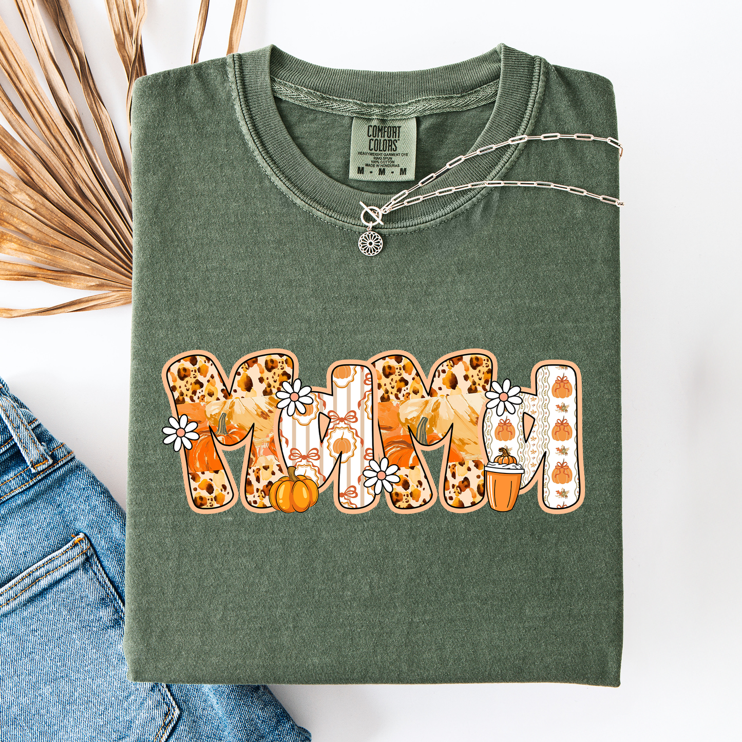 Mama, Pumpkin Pattern, Halloween, Autumn, Fall, Comfort Colors T-Shirt