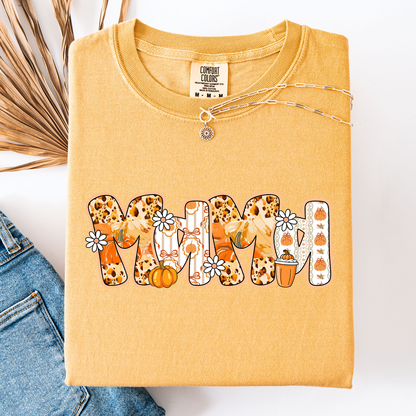 Mama, Pumpkin Pattern, Halloween, Autumn, Fall, Comfort Colors T-Shirt