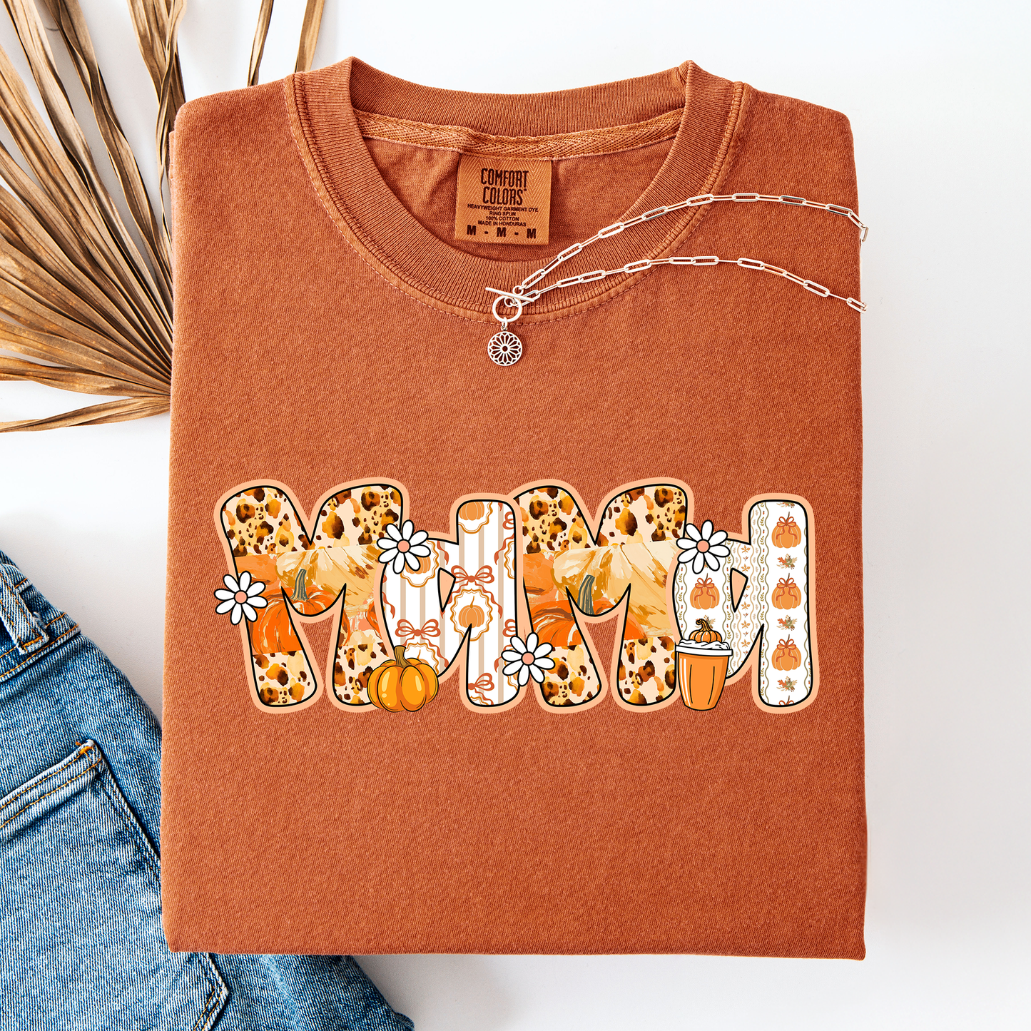Mama, Pumpkin Pattern, Halloween, Autumn, Fall, Comfort Colors T-Shirt