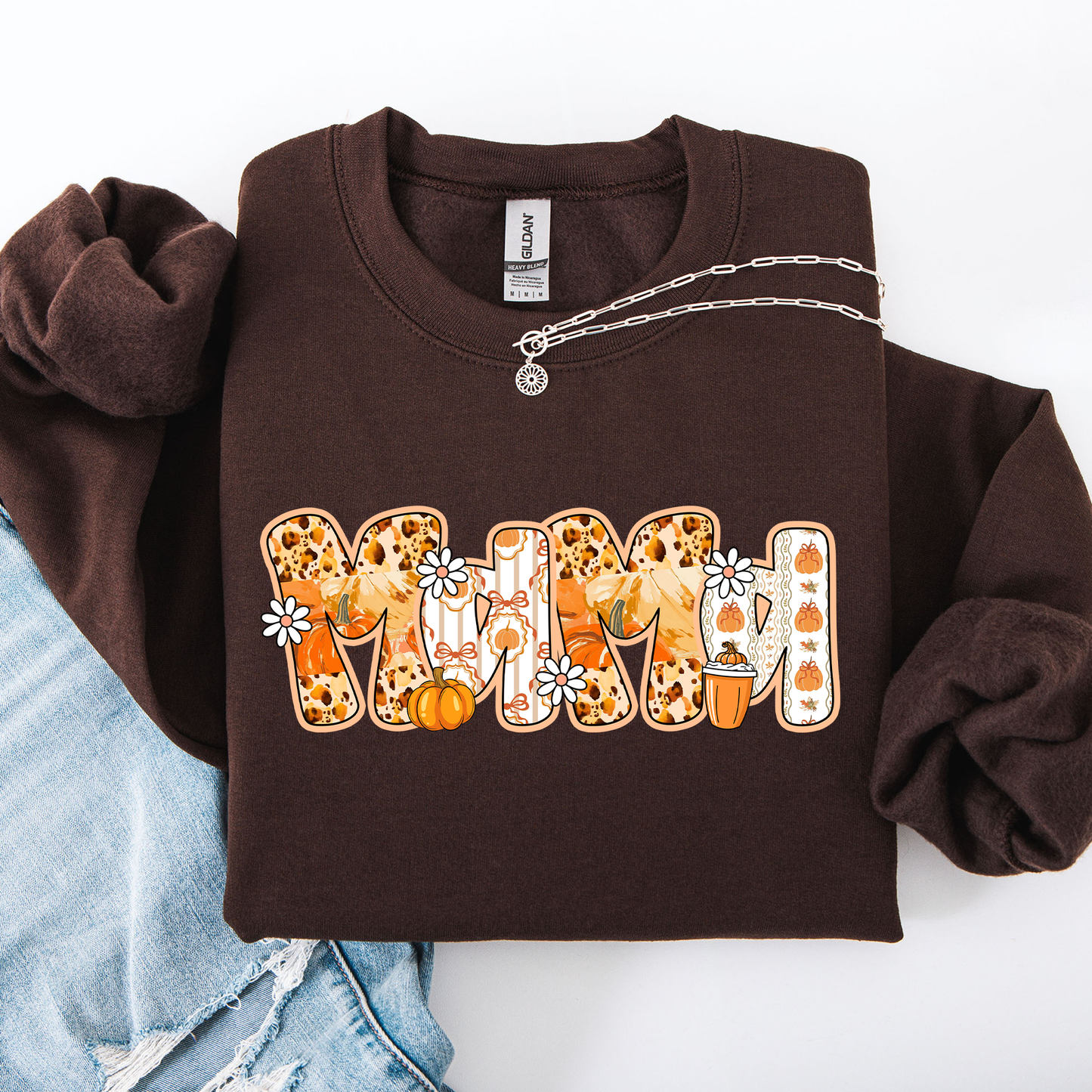 Mama, Pumpkin Pattern, Halloween, Autumn, Fall Sweatshirt