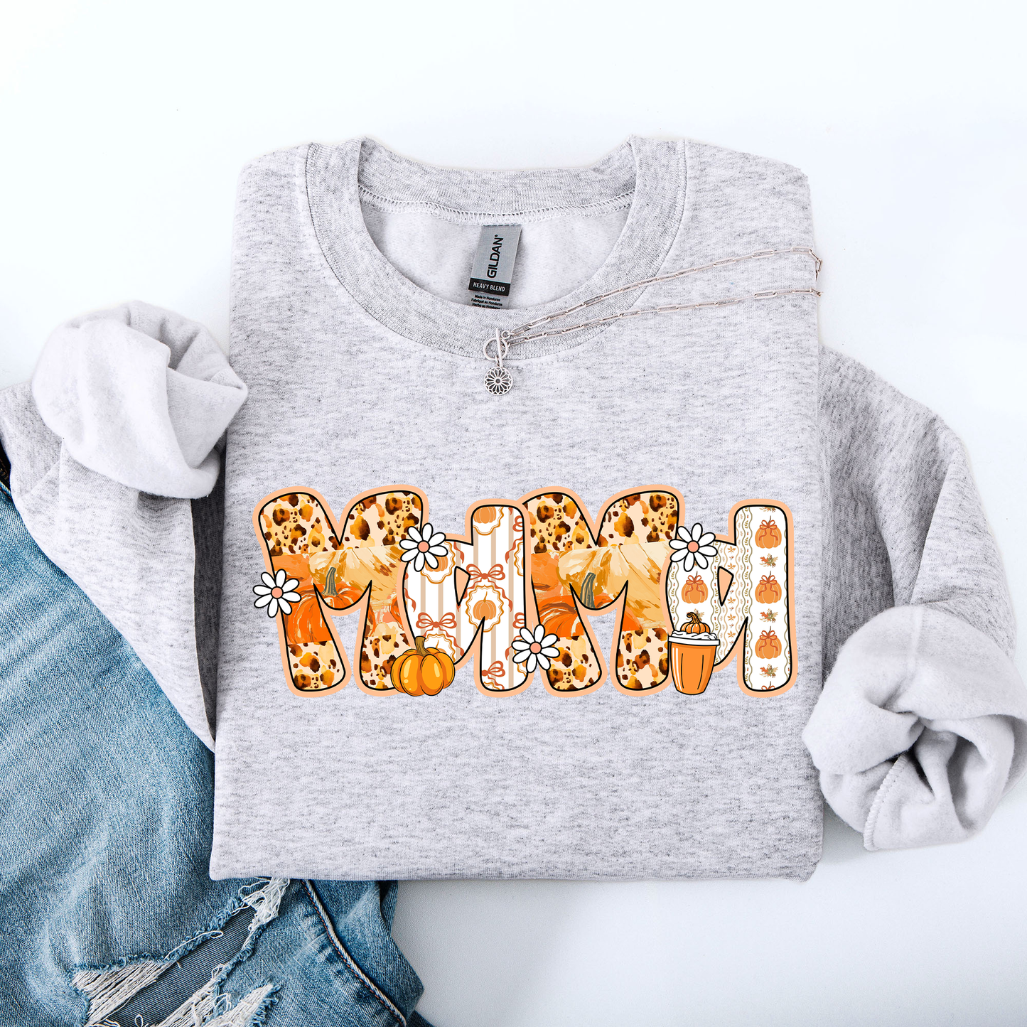 Mama, Pumpkin Pattern, Halloween, Autumn, Fall Sweatshirt