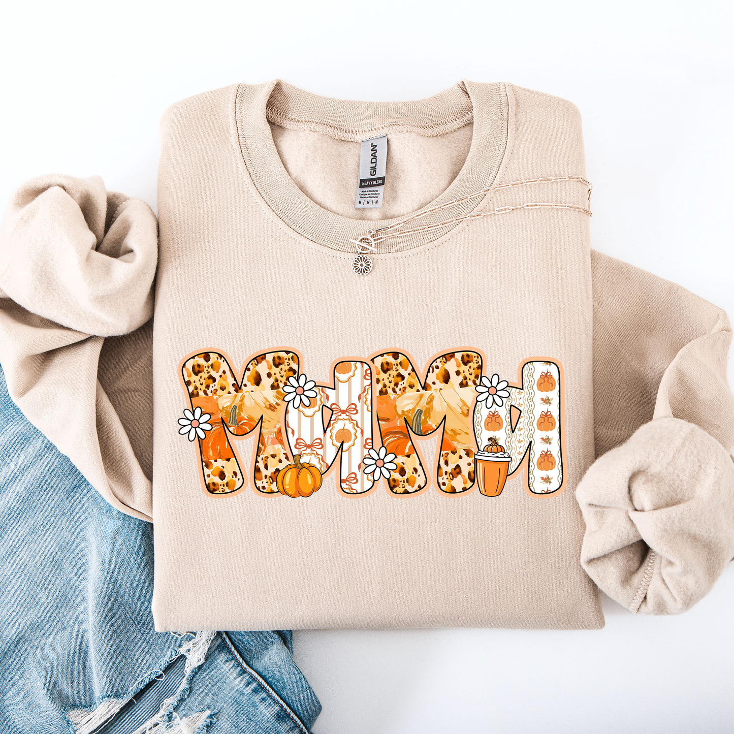 Mama, Pumpkin Pattern, Halloween, Autumn, Fall Sweatshirt