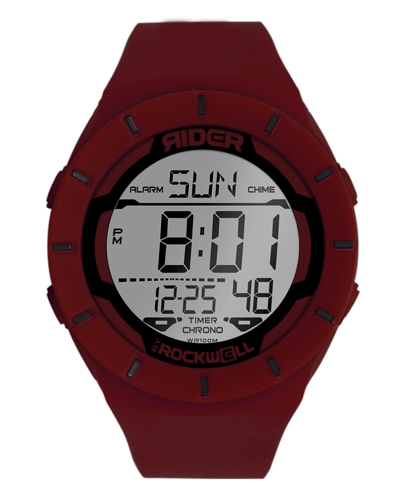 Coliseum Maroon/Black Digital Multifunction Watch Rockwell