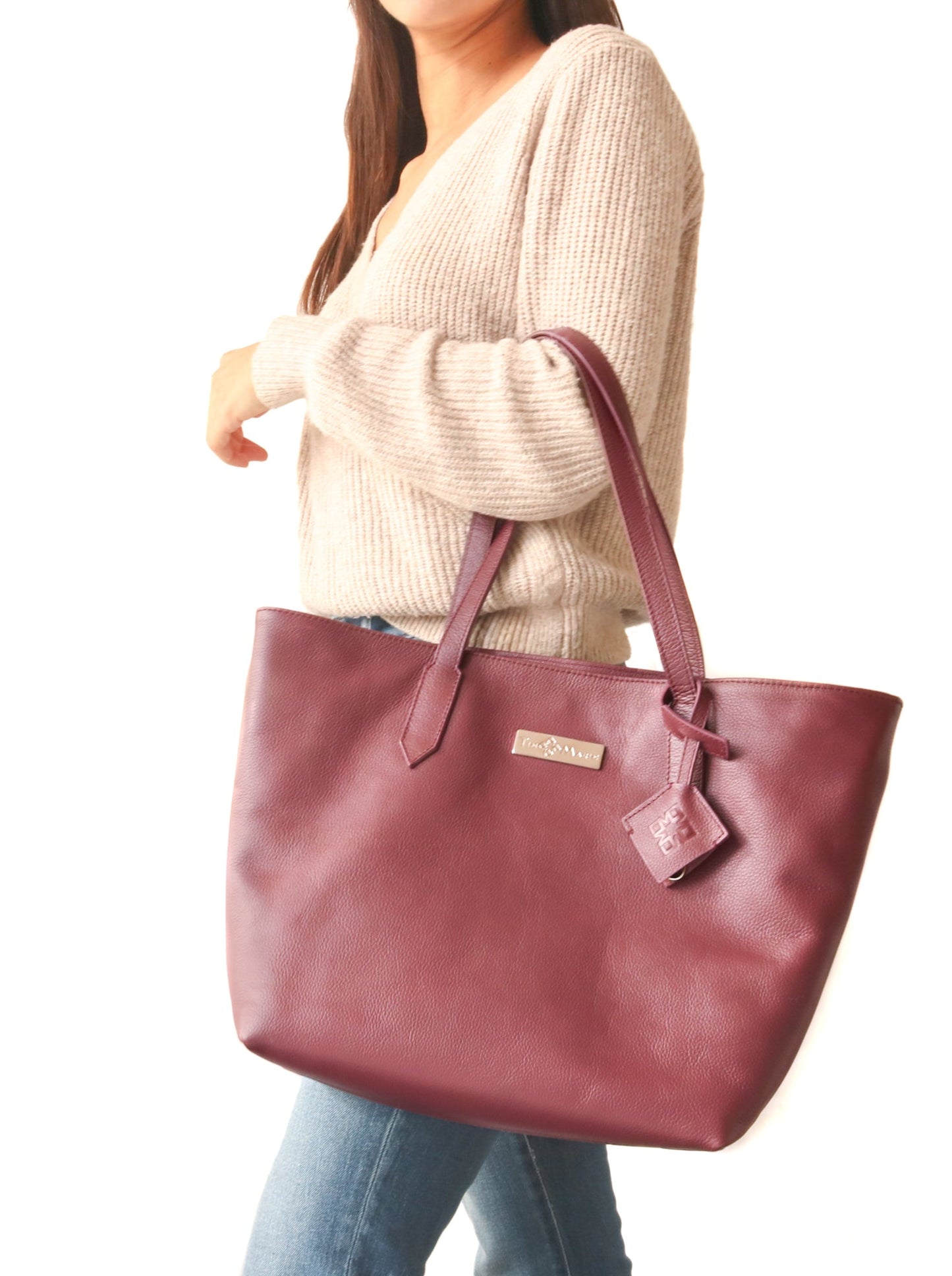 Leather Spacious Tote Bag Martina by Tin Marin