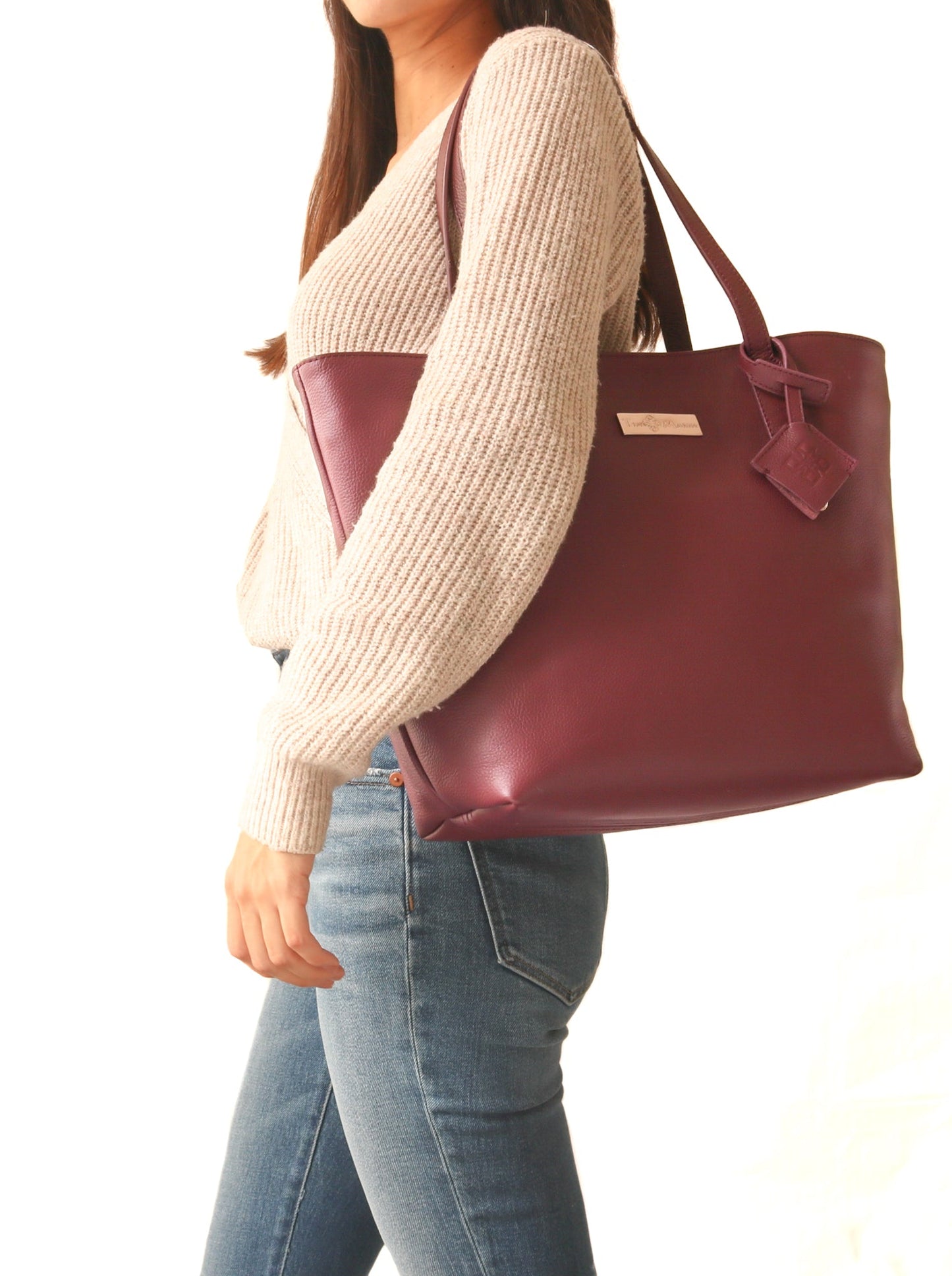 Leather Spacious Tote Bag Martina by Tin Marin